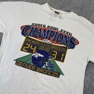 Vintage TULTEX TAG Denver Broncos Super Bowl‎ XXXII Champions T-Shirt XL 90s NFL